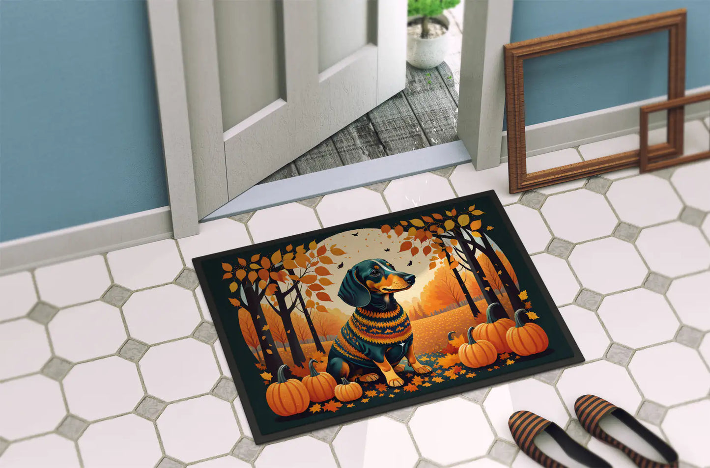 "Fall Furry Friends Welcome Mat"