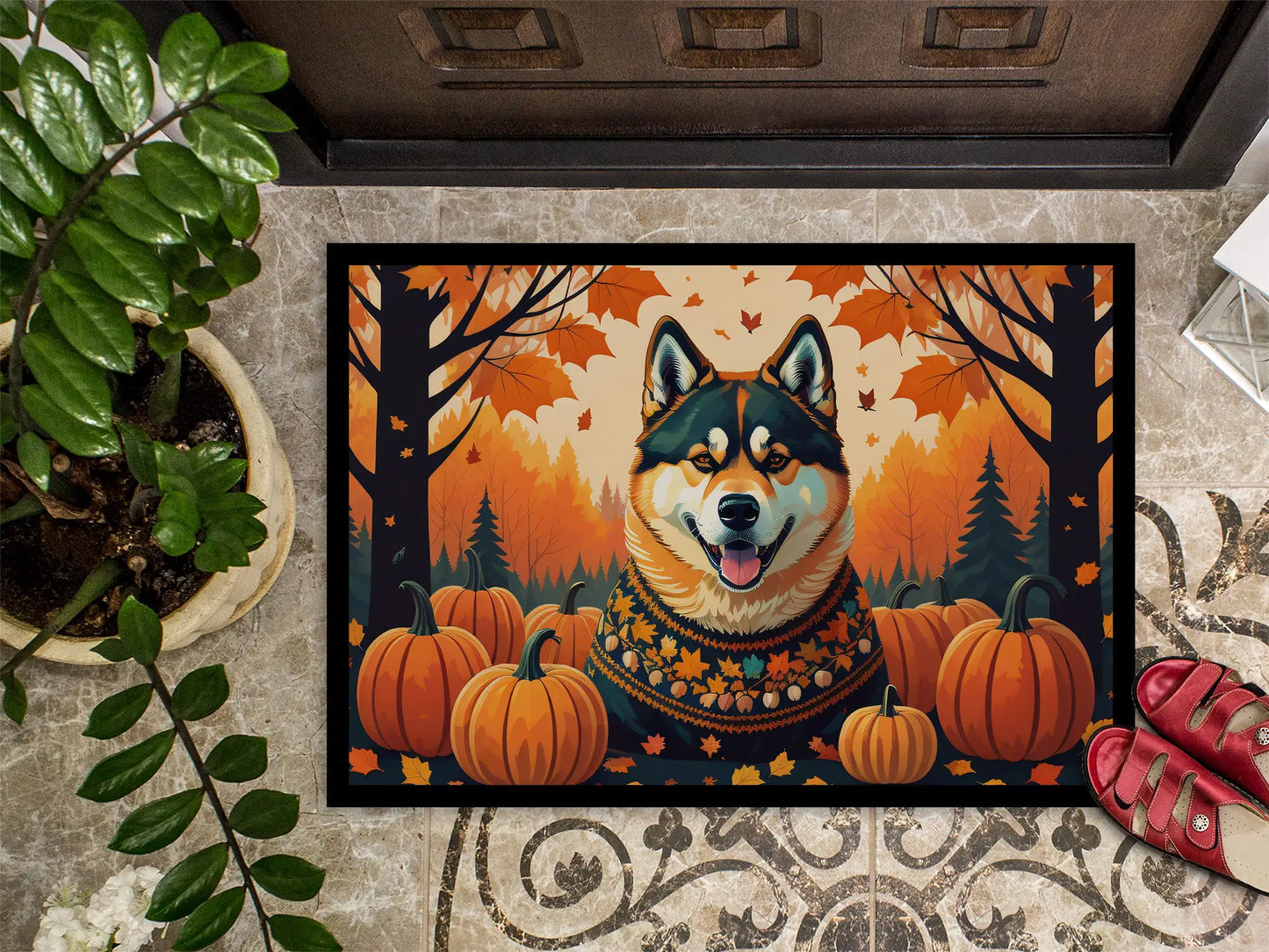 Akita Fall Doormat