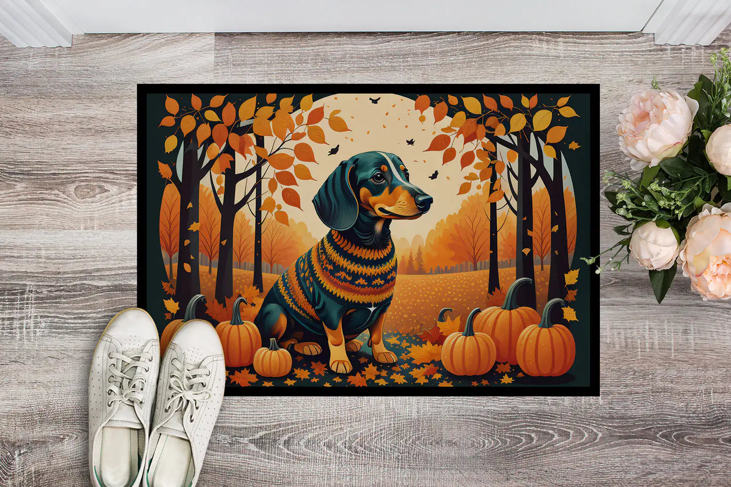 "Fall Furry Friends Welcome Mat"